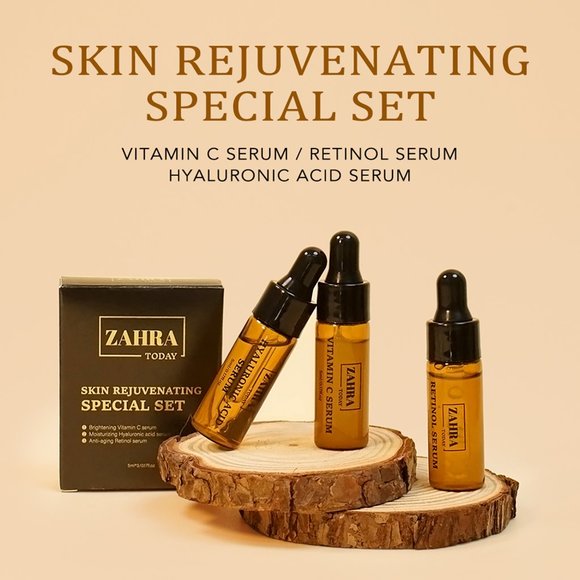 ZAHRA Today Other - Lavish Trio Face Serum Travel Pack - Hyaluronic Acid, Vitamin C, Retionl Serums